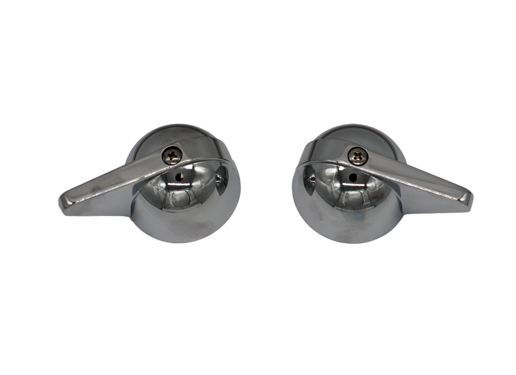 Bright polished chrome handles with stainless screws.