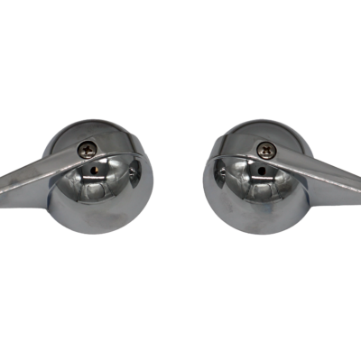 Bright polished chrome handles with stainless screws.