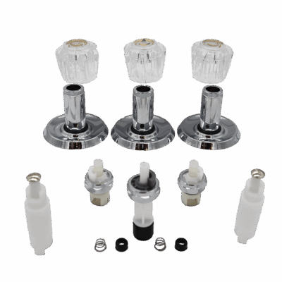 3 Handle Rebuild Kit for Delta & Glacier Bay Chrome Plated