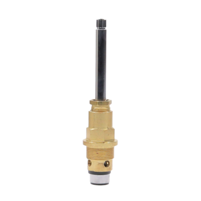 Polioshed chrome stem with bright brass body black rubber washer and brass screw.