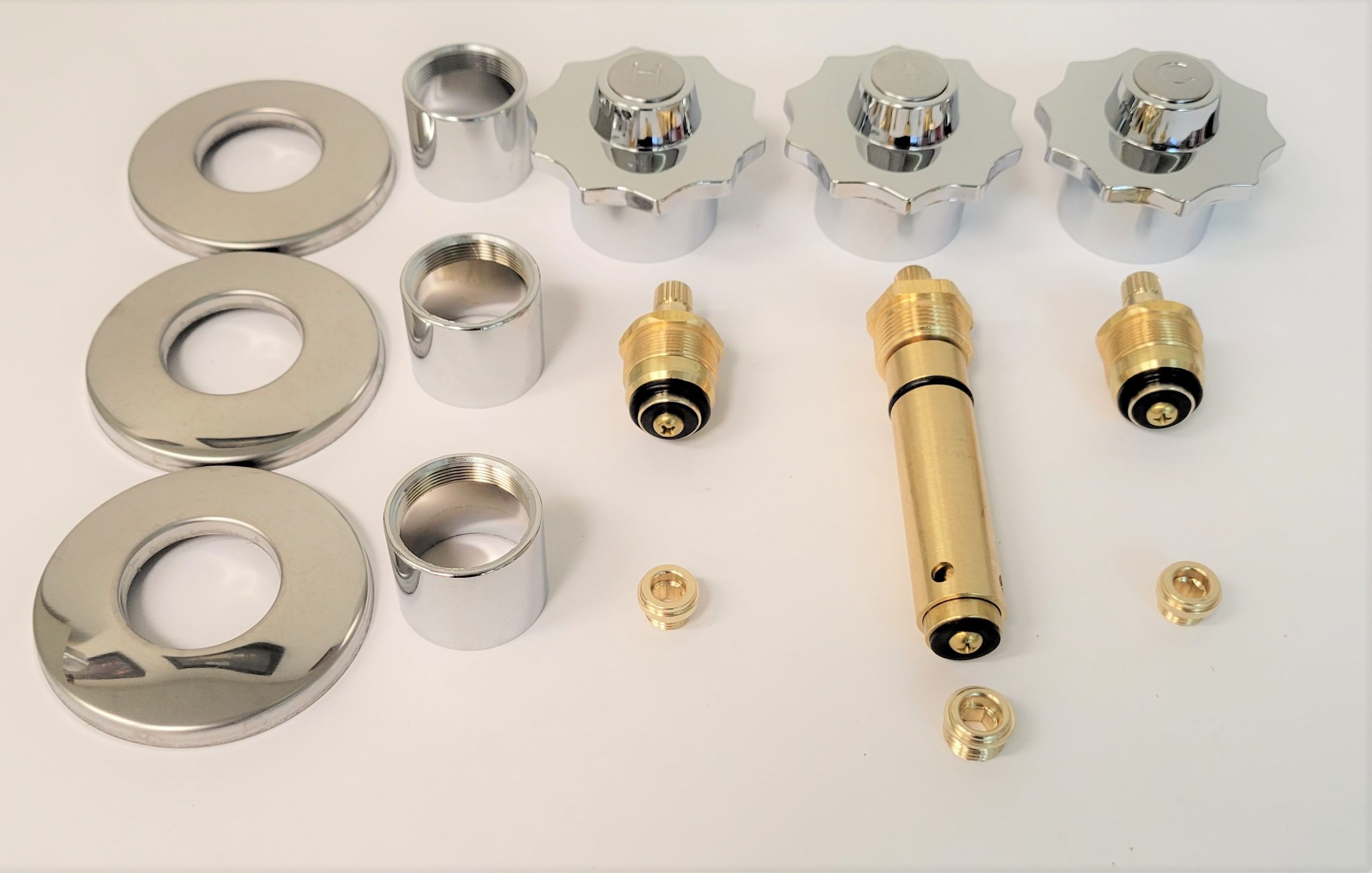 Chrome Plated 3 Handle Rebuild Kit for American Standard Aquaseal