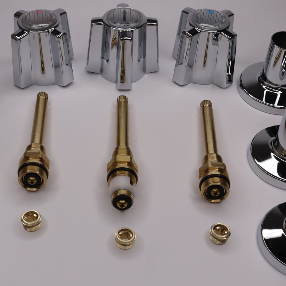 Chrome Plated Hot & Cold Shower Handles for Sterling Noel's Plumbing