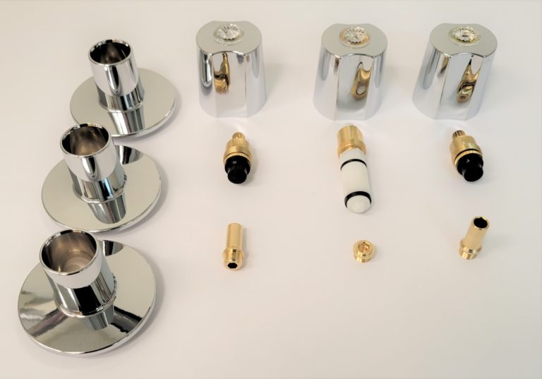 Chrome Plated 3 Handle Rebuild Kit for American Standard Cadet Tub