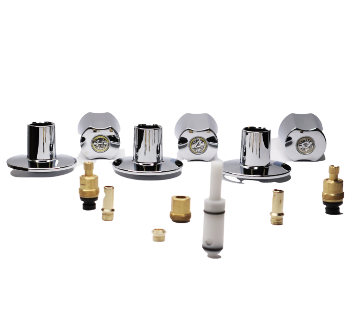 Chrome Plated 3 Handle Rebuild Kit for American Standard Cadet Tub
