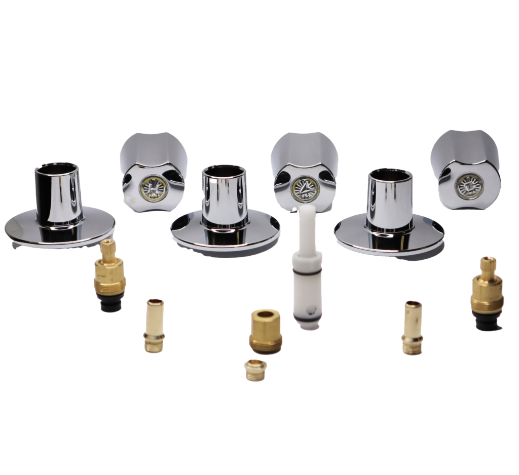 Chrome Plated 3 Handle Rebuild Kit for American Standard Cadet Tub