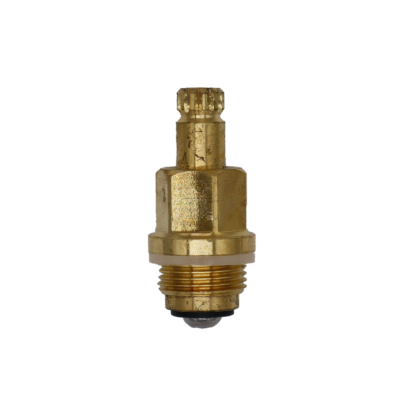 Bright brass stem with plastic oring black washer and stainless screw.