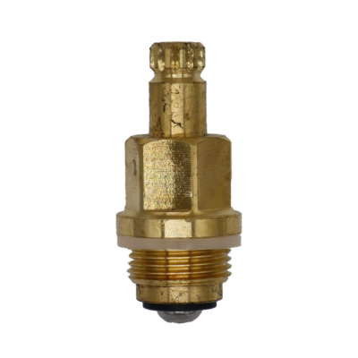 Bright brass stem with plastic oring black washer and stainless screw.