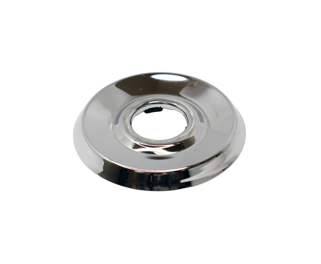 Round chrome plated escutcheon plate.