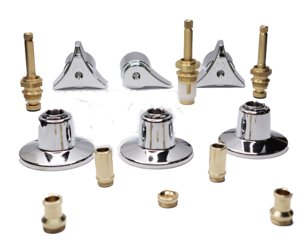 Chrome Plated 3 Handle Rebuild Kit for Union Brass Faucets Noel's