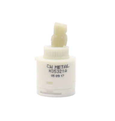 White plastic cartridge with square handle connection and black rubber bottom.