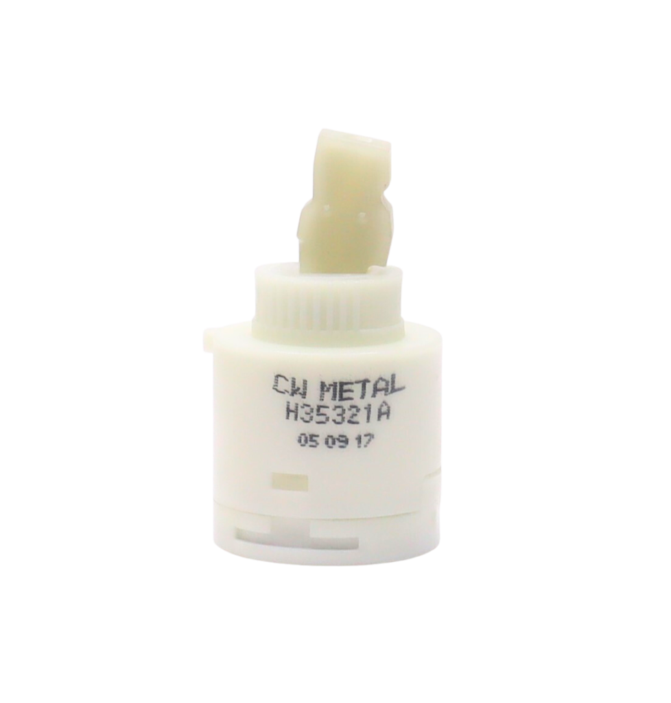 White plastic cartridge with square handle connection and black rubber bottom.