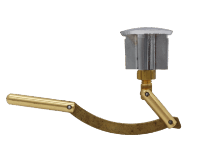 Bright brass linkage with polished chrome stopper.