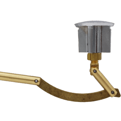 Bright brass linkage with polished chrome stopper.