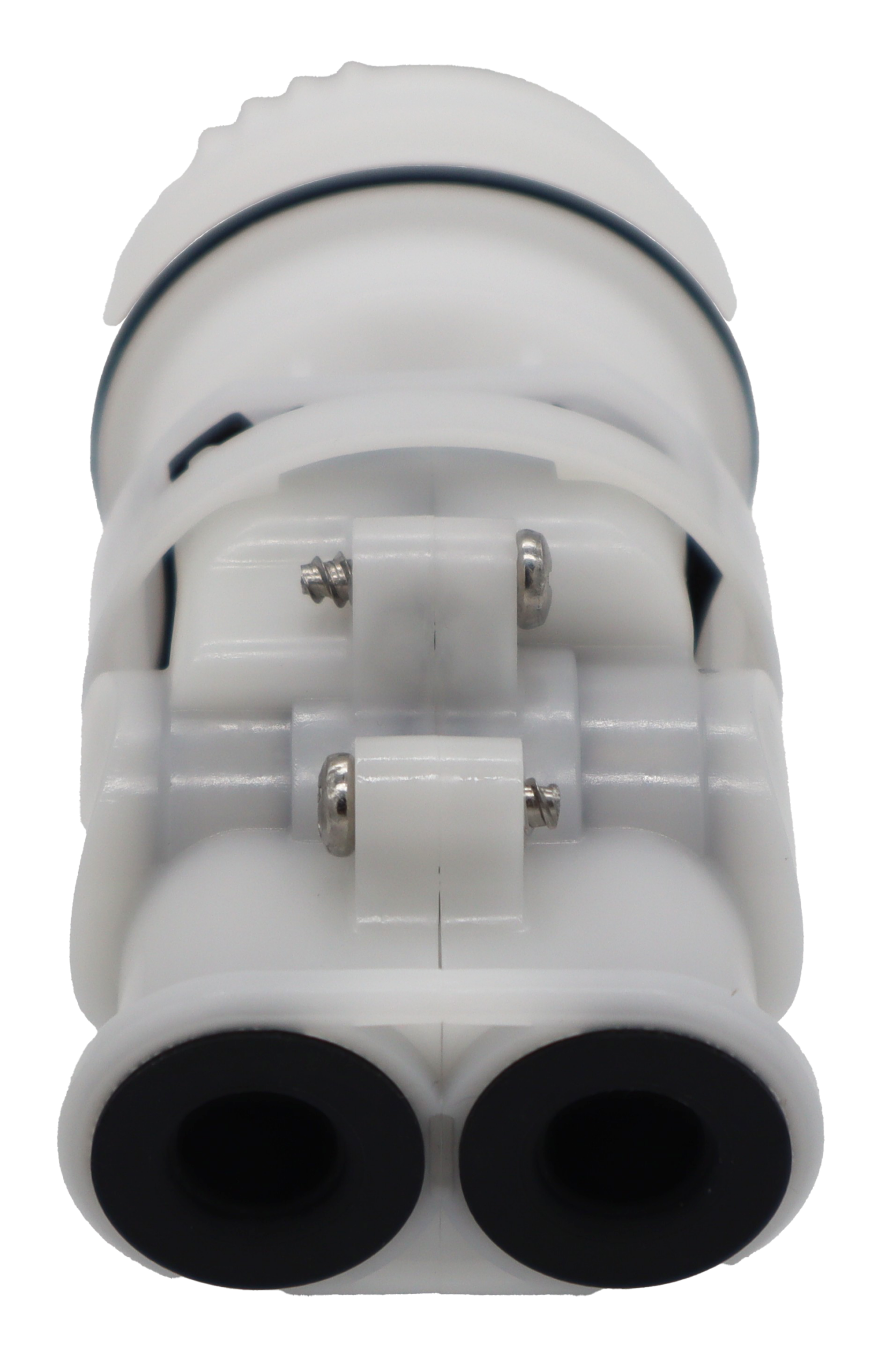White plastic cartridge stainless screws with black rubber o-rings and seals.