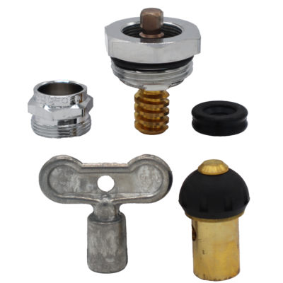 Metal tee handle brass & black rubber plunger black rubber packing with polished chrome nut and head nut assembly.