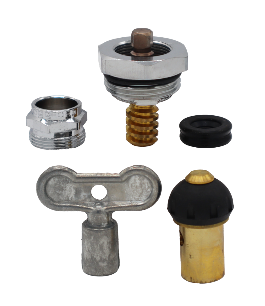 Metal tee handle brass & black rubber plunger black rubber packing with polished chrome nut and head nut assembly.