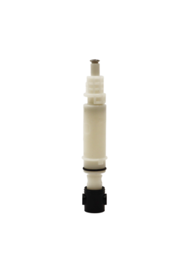White plastic cartrdige with black rubber boot and black oring.