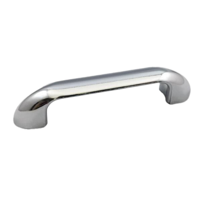 Polished chrome partition door lever door pull.