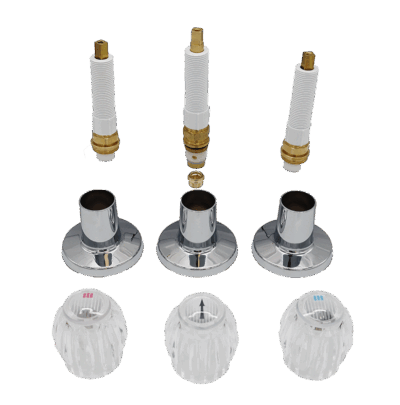 Chrome Plated 3 Handle Rebuild Kit for Sterling Faucet