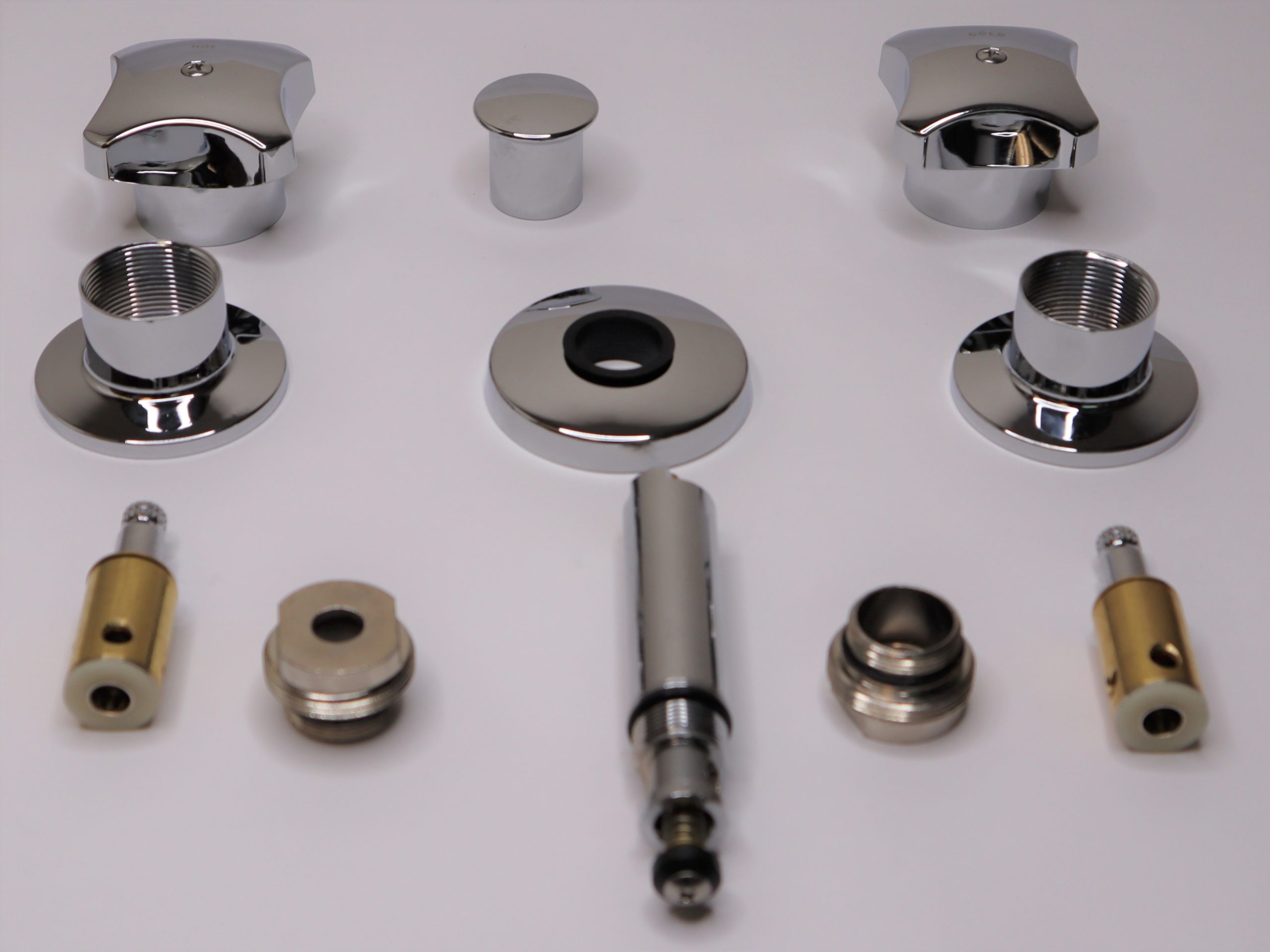 Chrome Plated 3 Handle Complete Rebuild Kit for Kohler Valvet with Push
