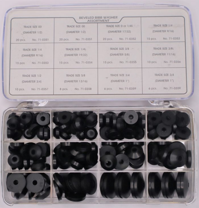160pc Assorted Bibb Washer Kit 9 Sizes with Plastic Case Noel's