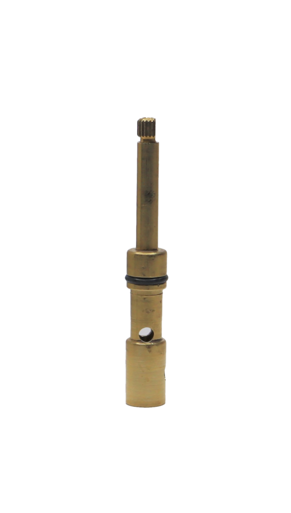 Brass stem with a flat side broach for handle connection sith blakc rubber o-ring for proper seal.