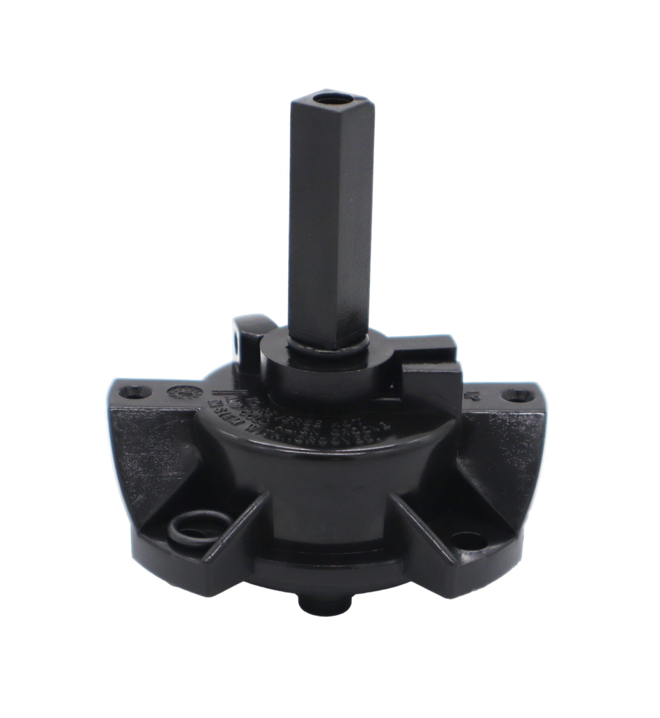 Black plastic cartridge with black rubber o-rings.