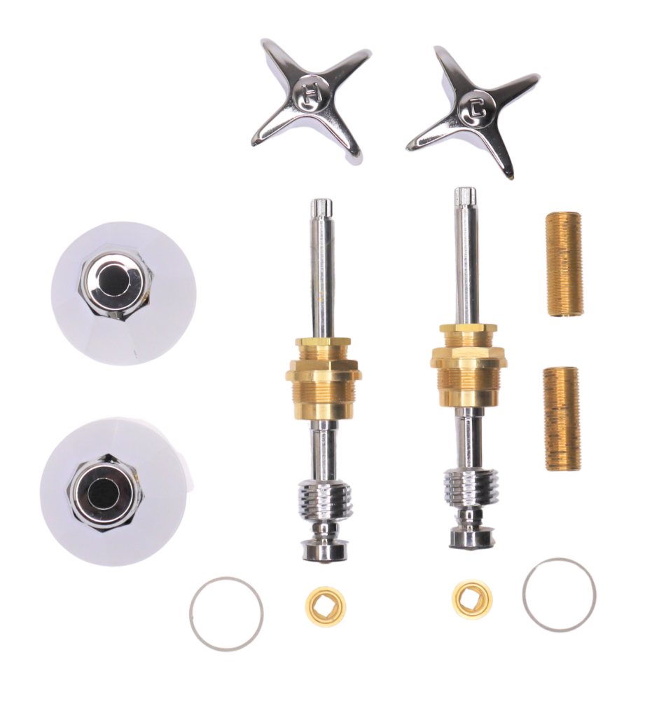 2 Handle Repair Kit with Old Style Porcelain Handles for Wolverine Brass