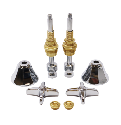 Polished chrome handles escutcheons and stems with brass bonnets and seats.