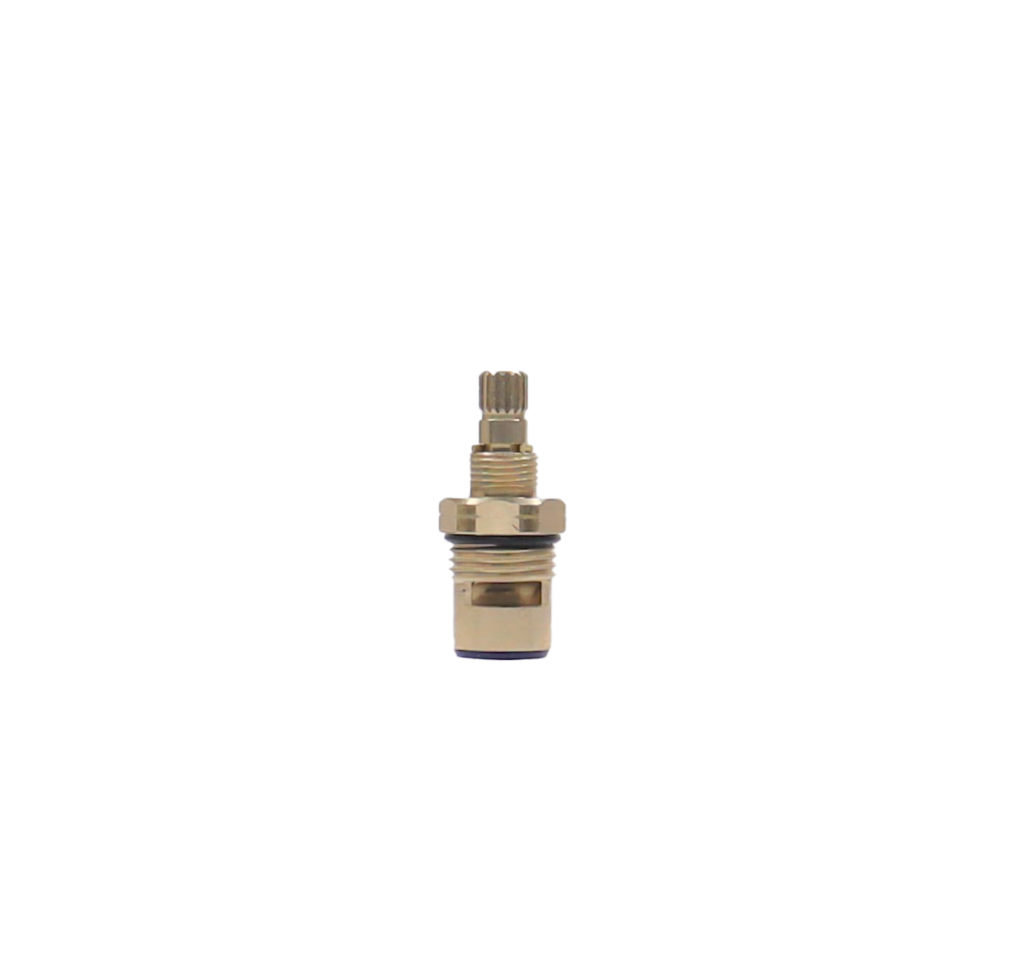 Bright brass cartridge with black o-ring with black bottom seal.