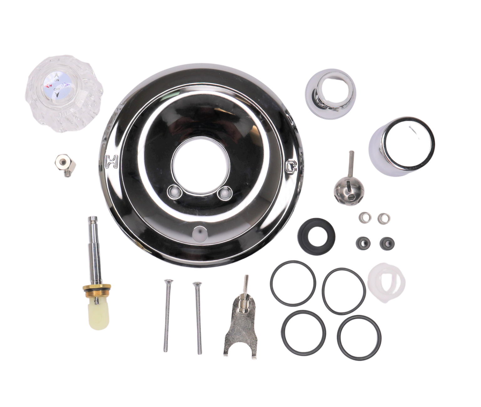 Chrome Plated Rebuild Kit for Delta Faucet 600 Series with Push Button