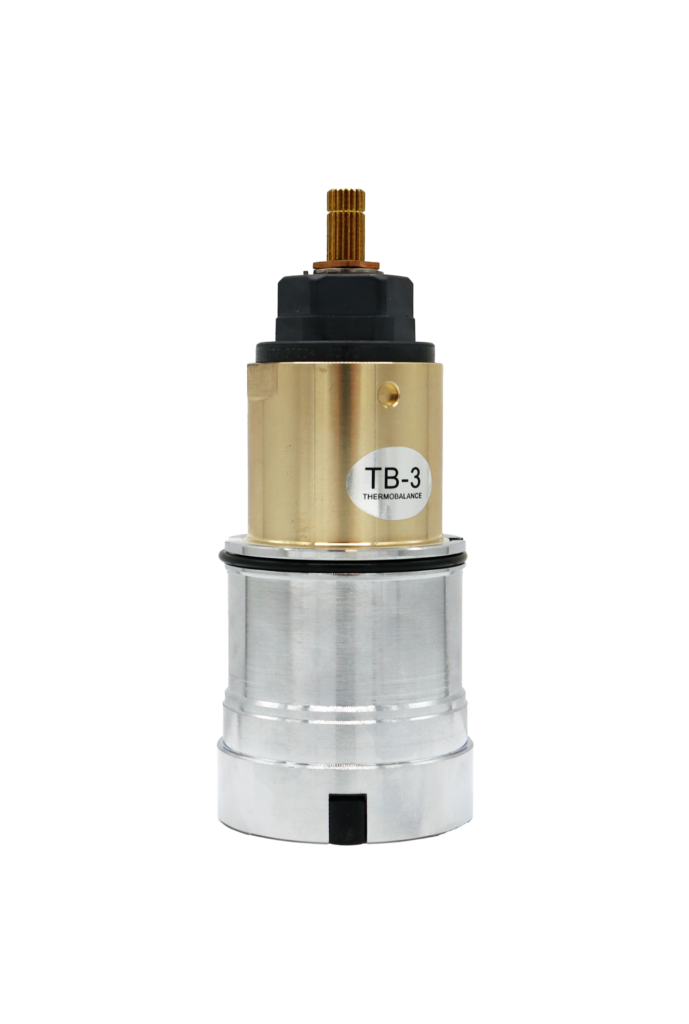 Bright brass body with black plastic top and black bottom seals.