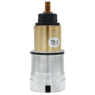 Bright brass body with black plastic top and black bottom seals.