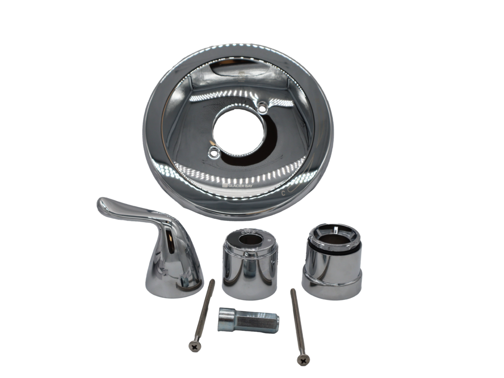 Polished chrome escutcheons handle and stainless screws.