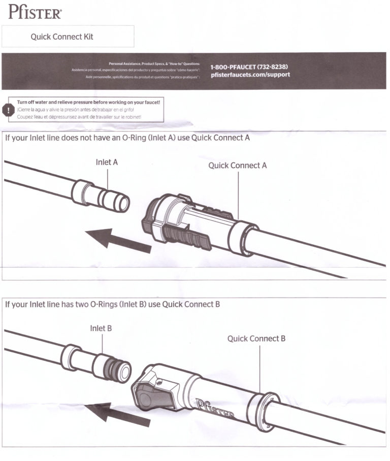 Price Pfister 9511750 Quick Connect Assembly for Pull out Pull Down Kitchen Hose 971175 Noel