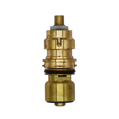 Bright brass cartridge with plastic stop with black rubber o-rings.