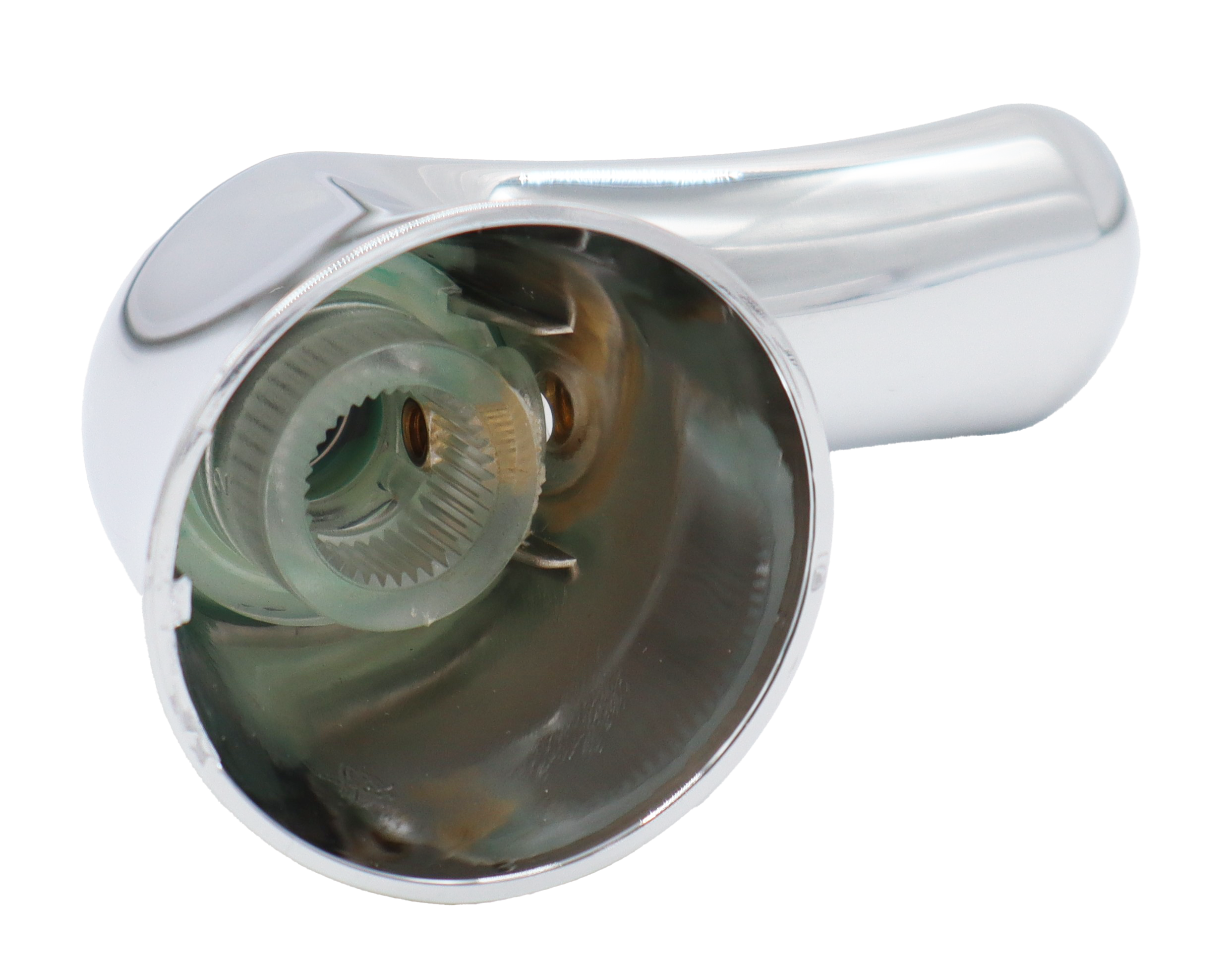 Polished chrome plastic handle.