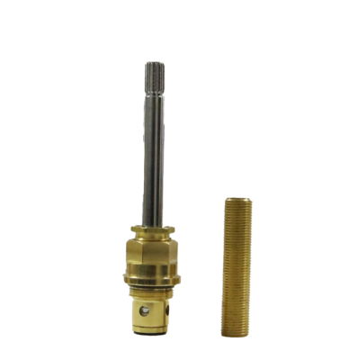 Brass stem with chrome spline and brass threaded nipple.