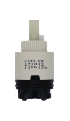Light grey plastic cartridge with white limit stop square handle connection and grey rubber bottom seals.