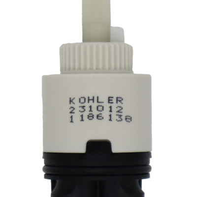 Light grey plastic cartridge with white limit stop square handle connection and grey rubber bottom seals.