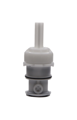 White plastic cartridge with black rubber o-rings and seals.