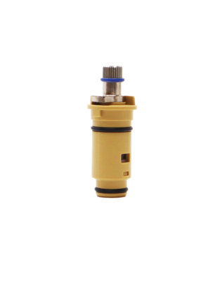Tan plastic cartridge with metal handle connection and black rubber o-rings.