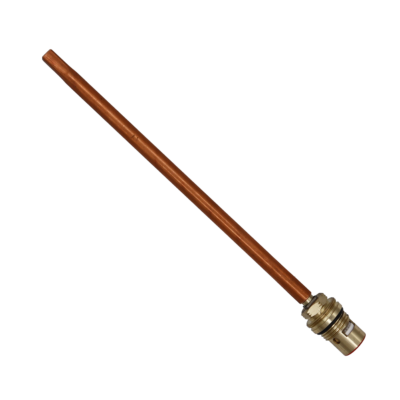 Bright brass cartridge with white ceramic discs black rubber o-ring red rubber seal with long copper stem with square broaching.