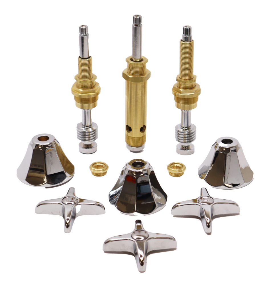 2 Handle Repair Kit with Old Style Porcelain Handles for Wolverine Brass