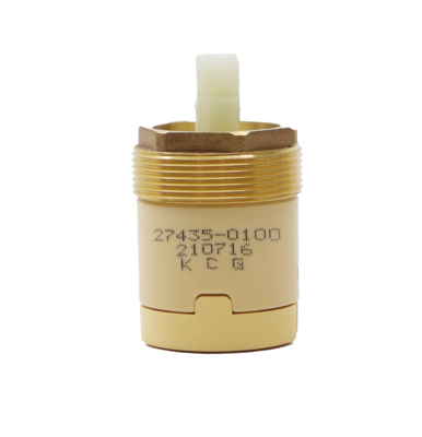 Tan plastic cartridge with white square handle connection and black rubber o-ring.