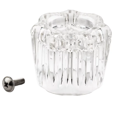 Acrylic clear plastic handle with stainless screw.