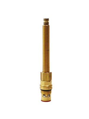 Bright brass cartridge with black rubber o-ring and bottom seal.