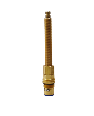 Bright brass cartridge with black rubber o-ring and bottom seal.