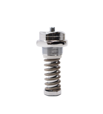 Polished chrome brass nut and stem with stainless spring.