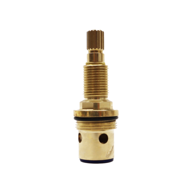 Bright brass cartridge with black rubber o-ring and rubber washer.